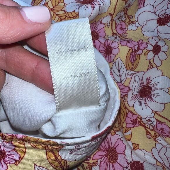 Altar’d State Boho Floral Puff Sleeve Square Neck Lace Up Back Crop Top Women M - Picture 9 of 11